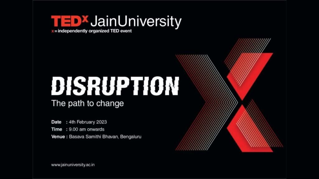 Jain (Deemed-to-be University) to organise TEDx JainUniversity on 4th February, 2023
