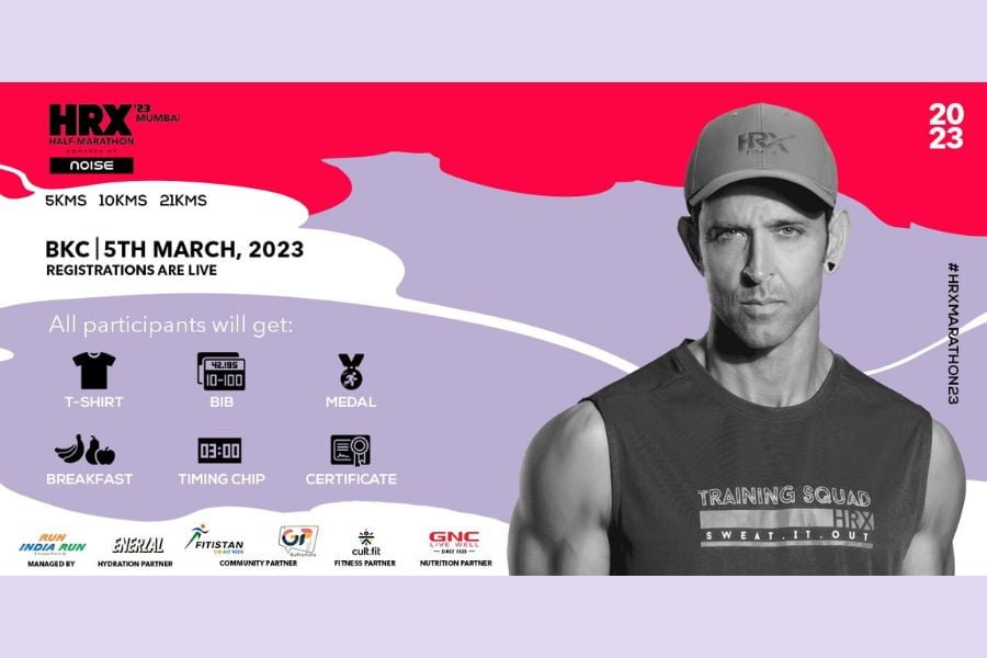 HRX by Hrithik Roshan announces the First Edition of their Half Marathon on Sunday, 5th March 2023 at BKC, Mumbai