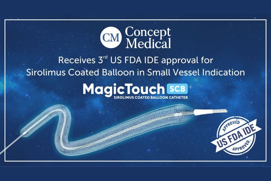 Concept Medical Receives Third US FDA’s IDE Approval for Its Magictouch – Sirolimus Coated Balloon in Small Vessel Indication
