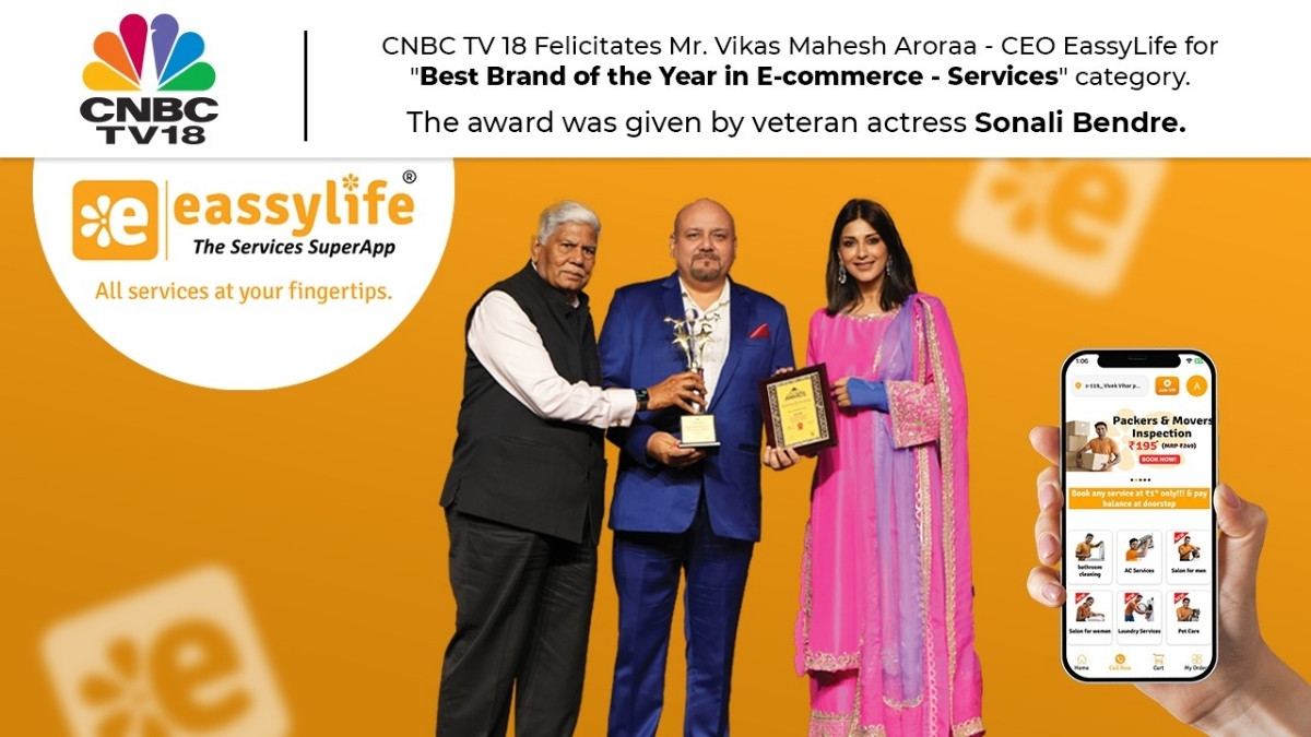 EassyLife Honoured as ‘Best Brand of the Year in E-commerce – Services’ by CNBC TV18
