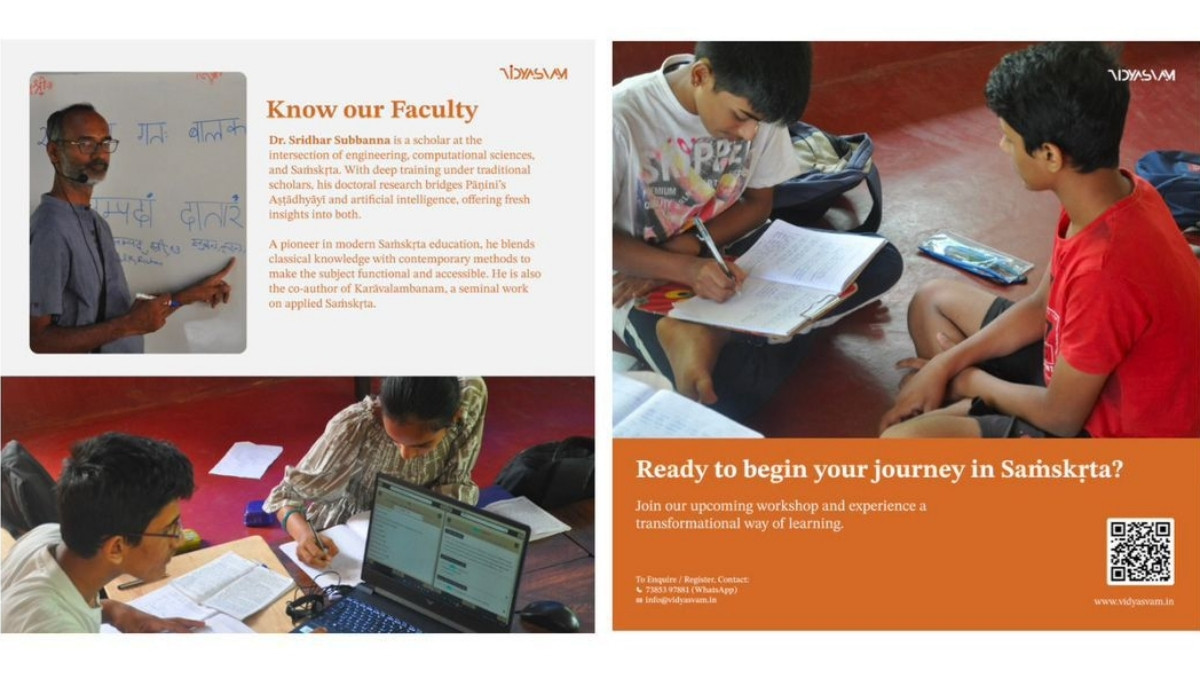 Vidyasvam Announces New Online Samskṛta Workshop Based on the Paninian Method